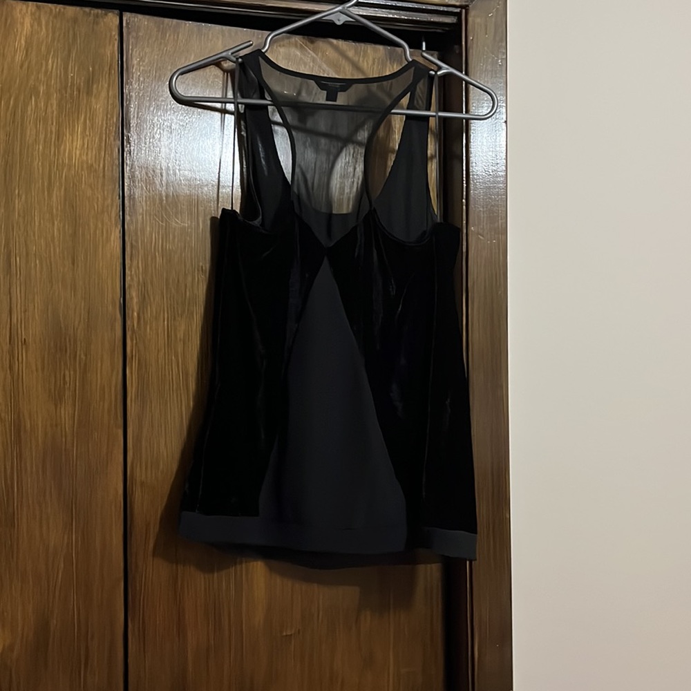 Guess velvet tank with sheer back